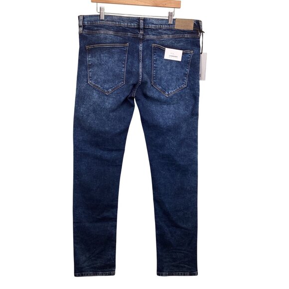 Lindbergh White Mens London Slim Fit Jeans Size 38x34 NWT Distressed Blue‎ Denim - Picture 6 of 10